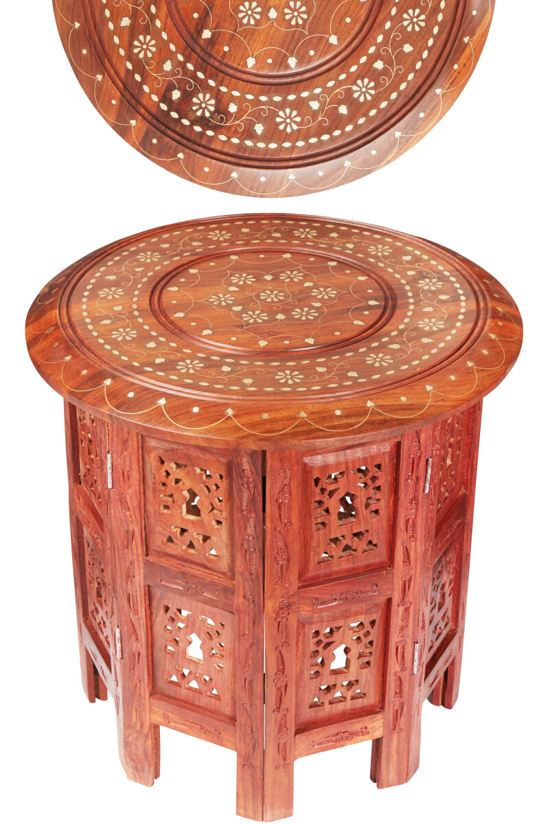 Caglanur Oriental Side Table, Elegant Sh box