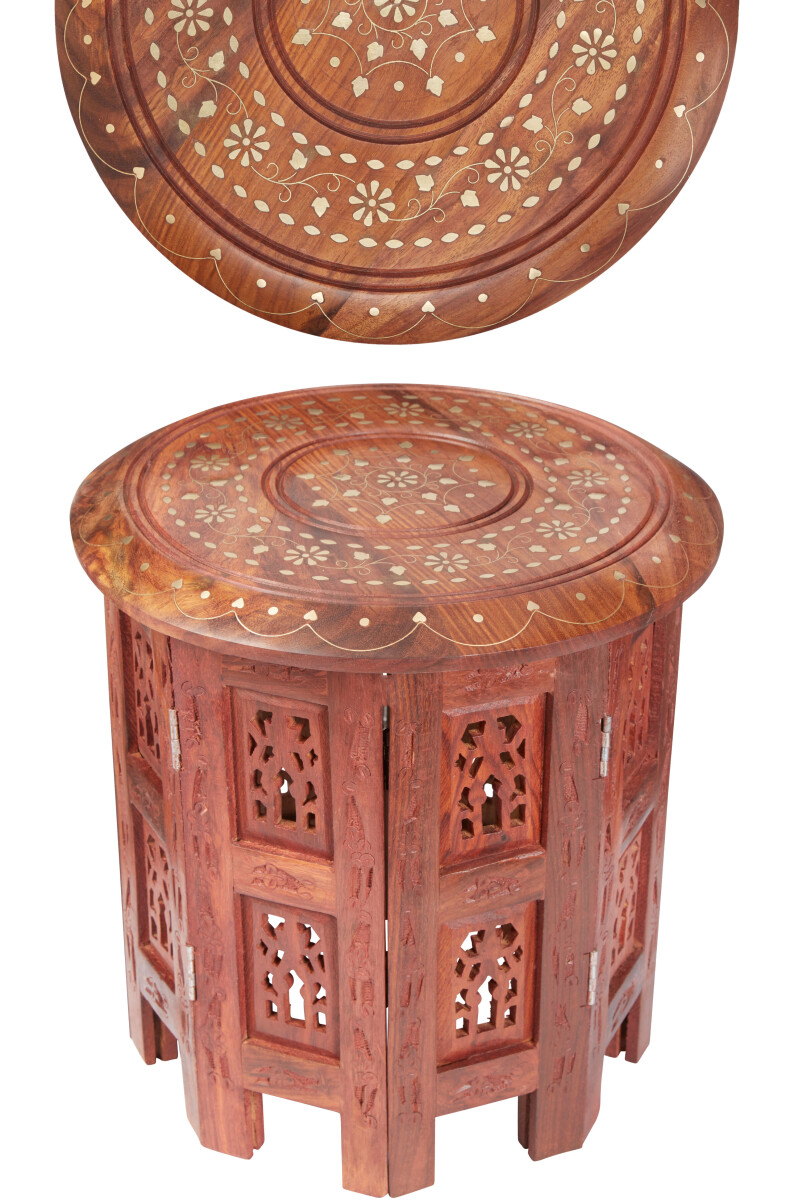 Caglanur Oriental Side Table, Elegant Sh box