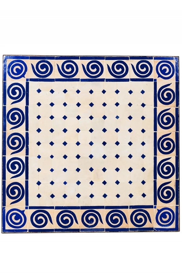 Moroccan Mosaic Table, Spiral, Beige and 19_2nd