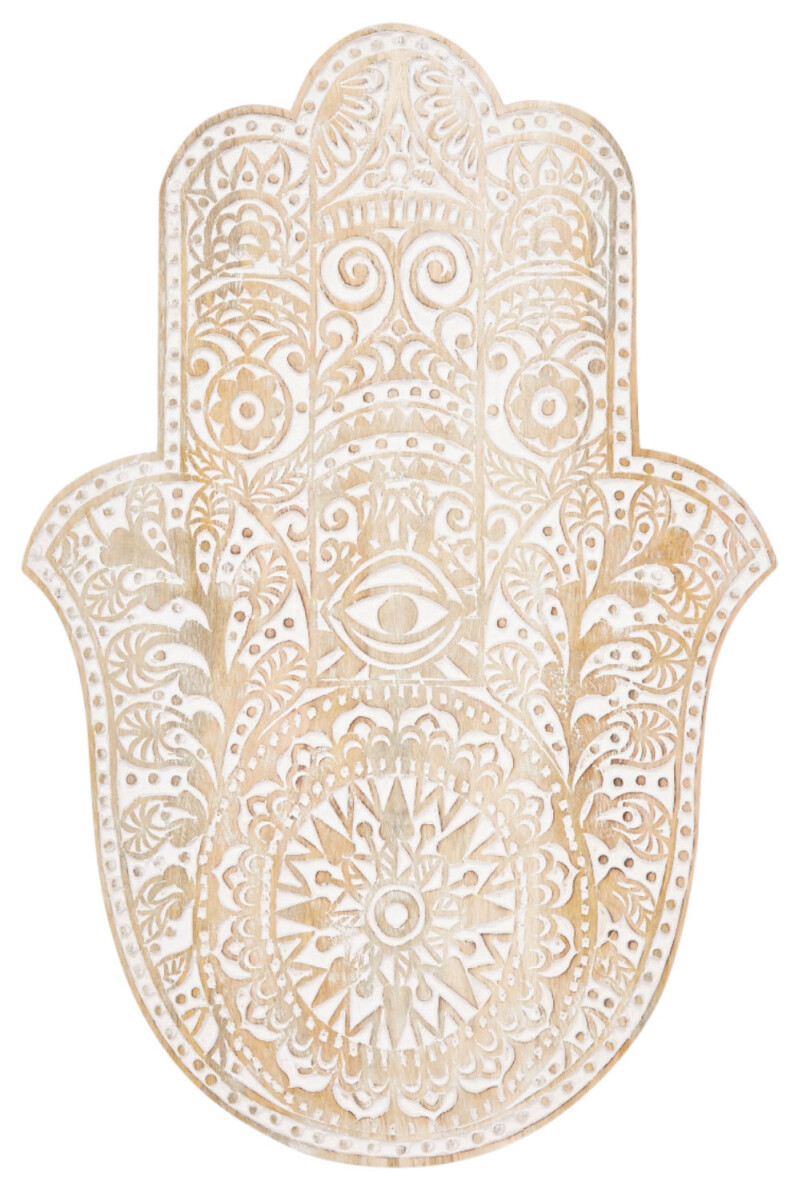 Oriental Wooden Wall Hanging: Hand of Fa box