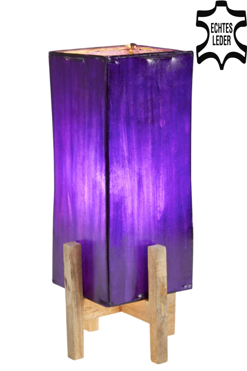 Janka Purple Leather Table Lamp with Bro box