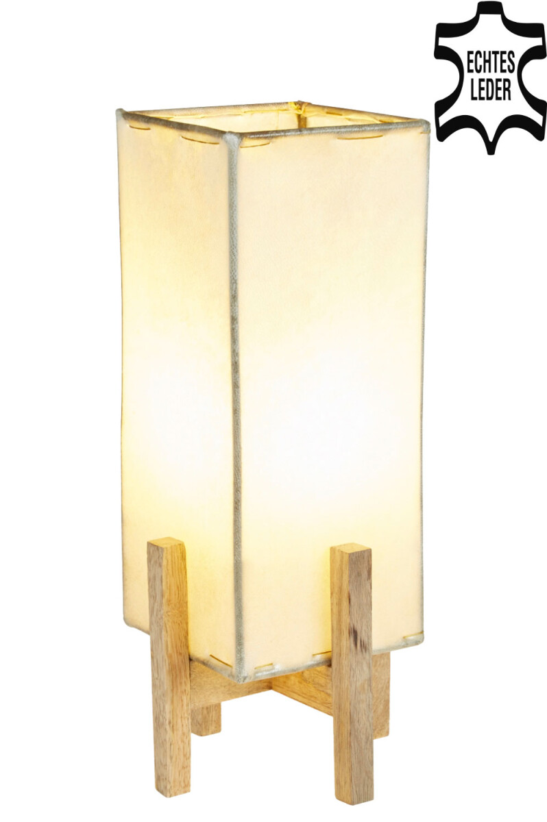 Janka Natur Leather Table Lamp with Brow box