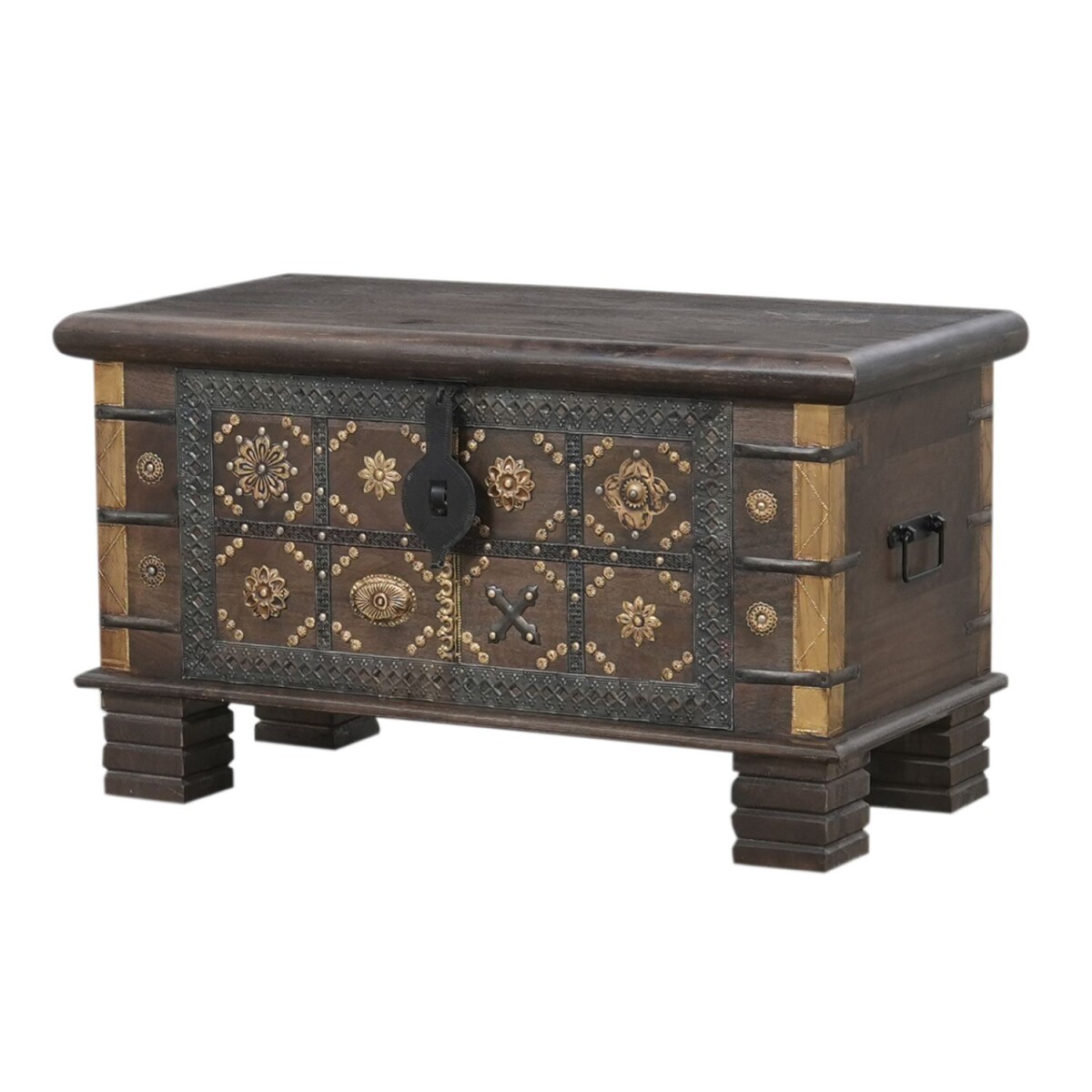 Driss Solid Wood Ethno Vintage Storage C box
