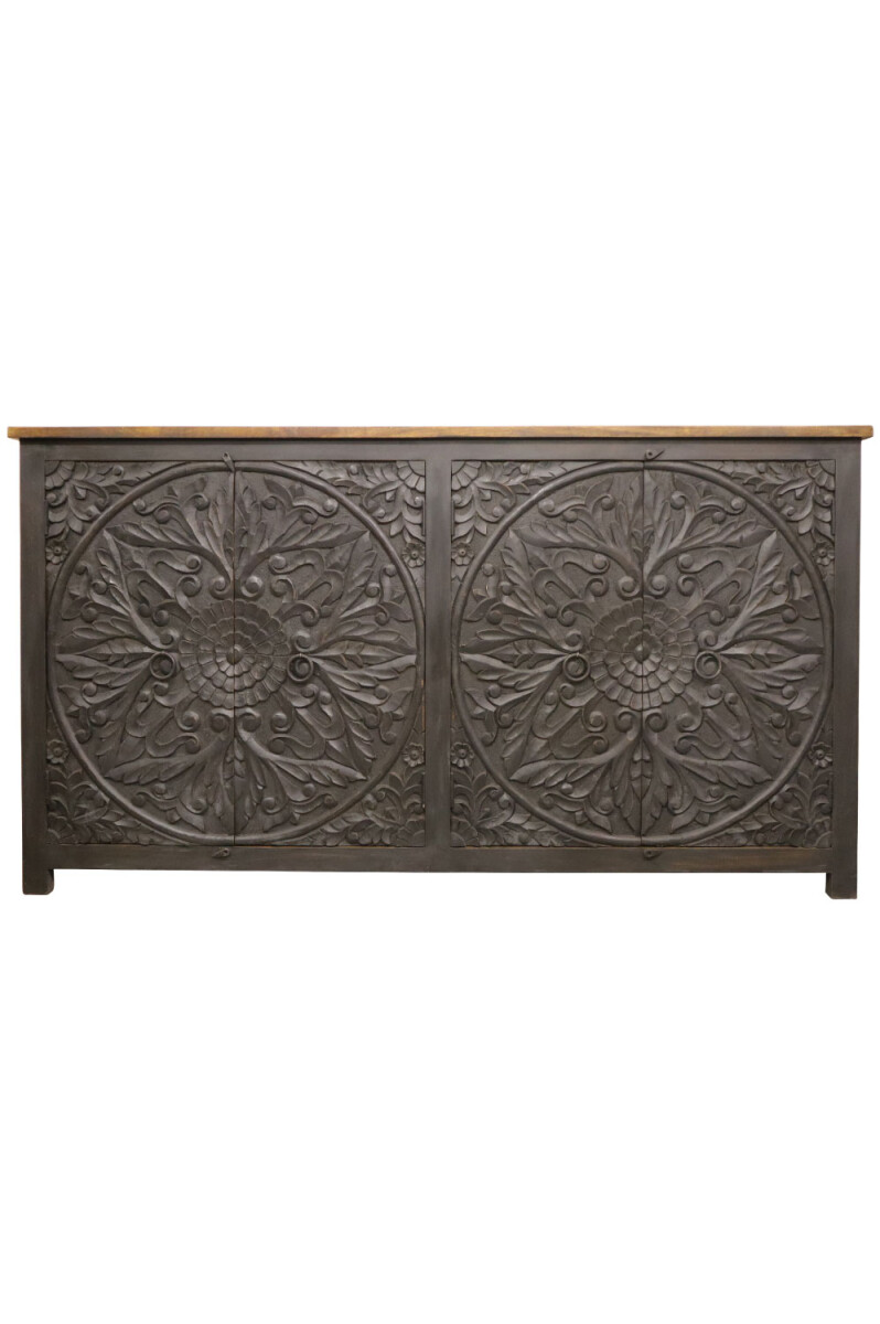 Faiza Wooden Sideboard, Black, 190 cm |  box