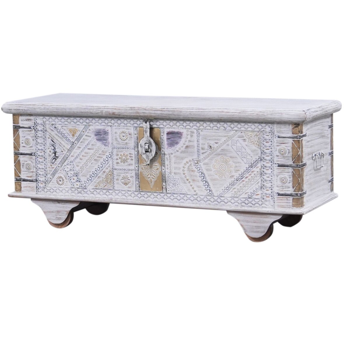 Barthel Solid Wood Boho Ethnic Storage C box