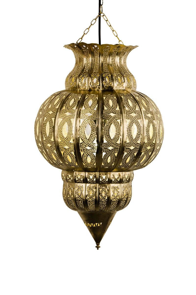 Isfahan Gold 50cm Pendant Light | Oriental Metal Lamp