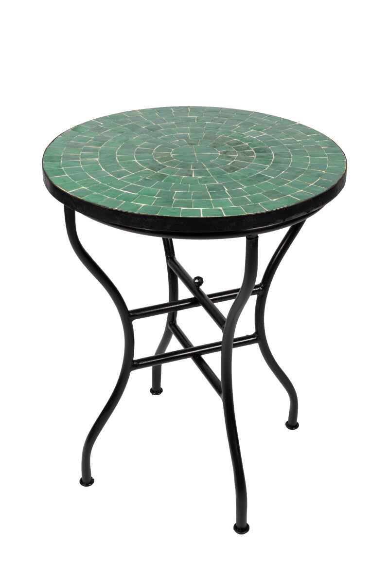 Moroccan Mosaic Table, Buma Green, Ø60 cm | Handcraft