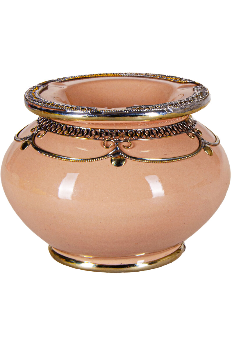 Moroccan Miranda Decorative Ceramic Ashtray, Brown, 11 cm