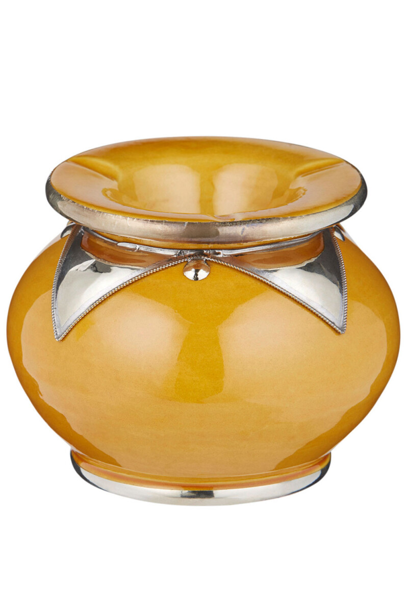 Oriental Ashtray with Lid, Kanita Yellow