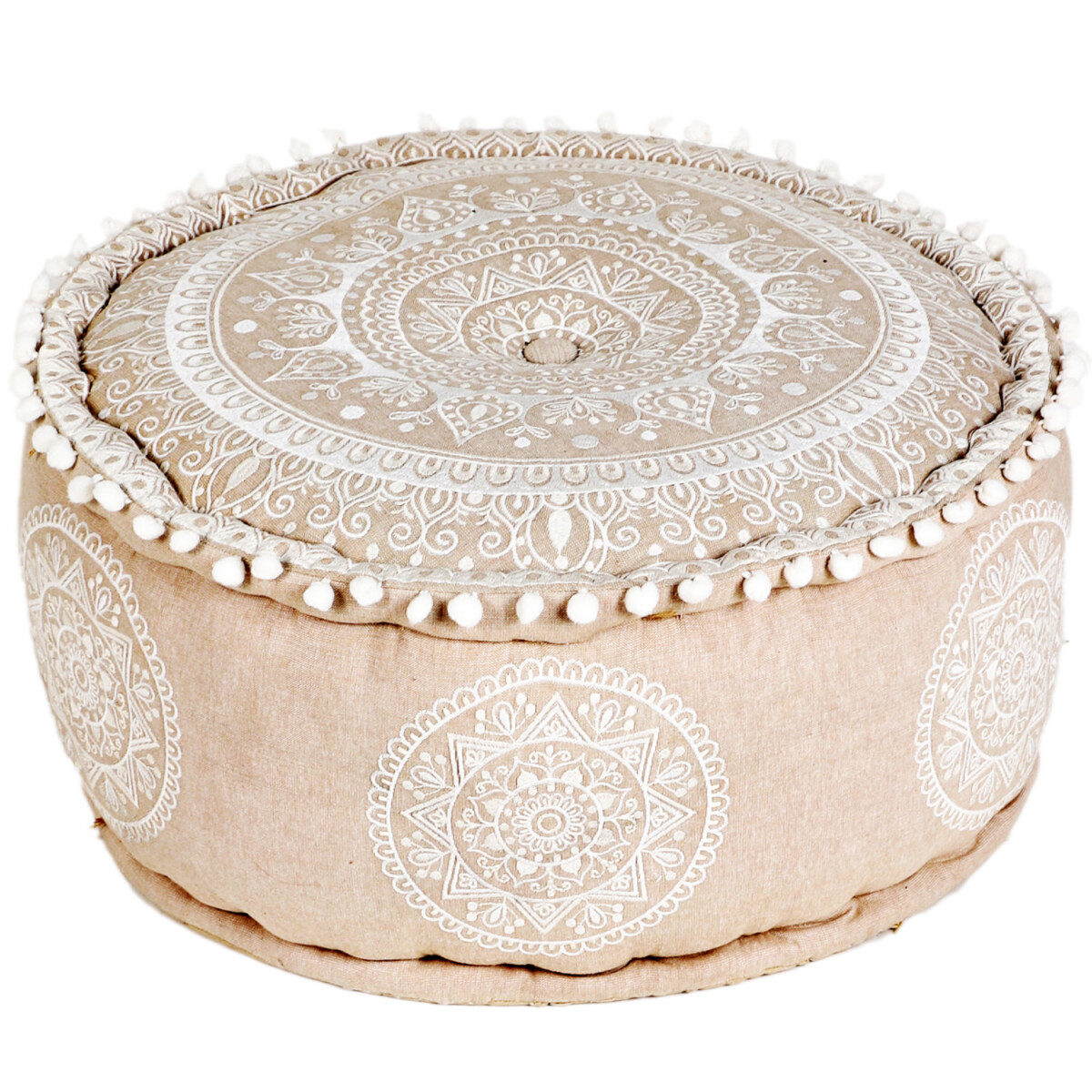 Boho Style Donia Decorative Pouf, 50x25  box