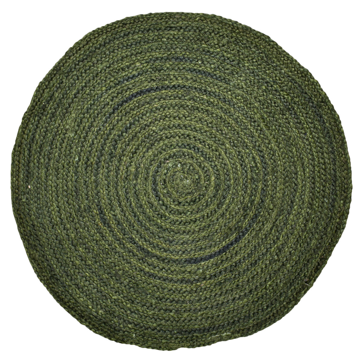 Ethno Boho Decorative Jute Rug Abrila Round 100 cm Green