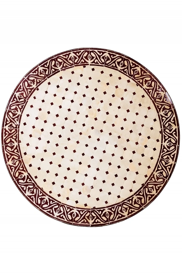 Moroccan Mosaic Table, Meknes, Beige and 12_2nd