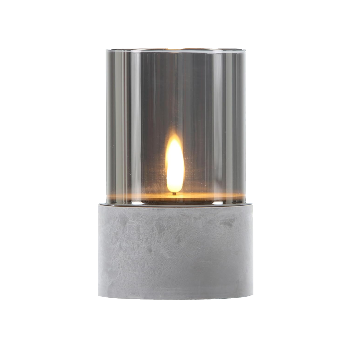 LED Candle in a Glass Lantern, Gray, Kalio