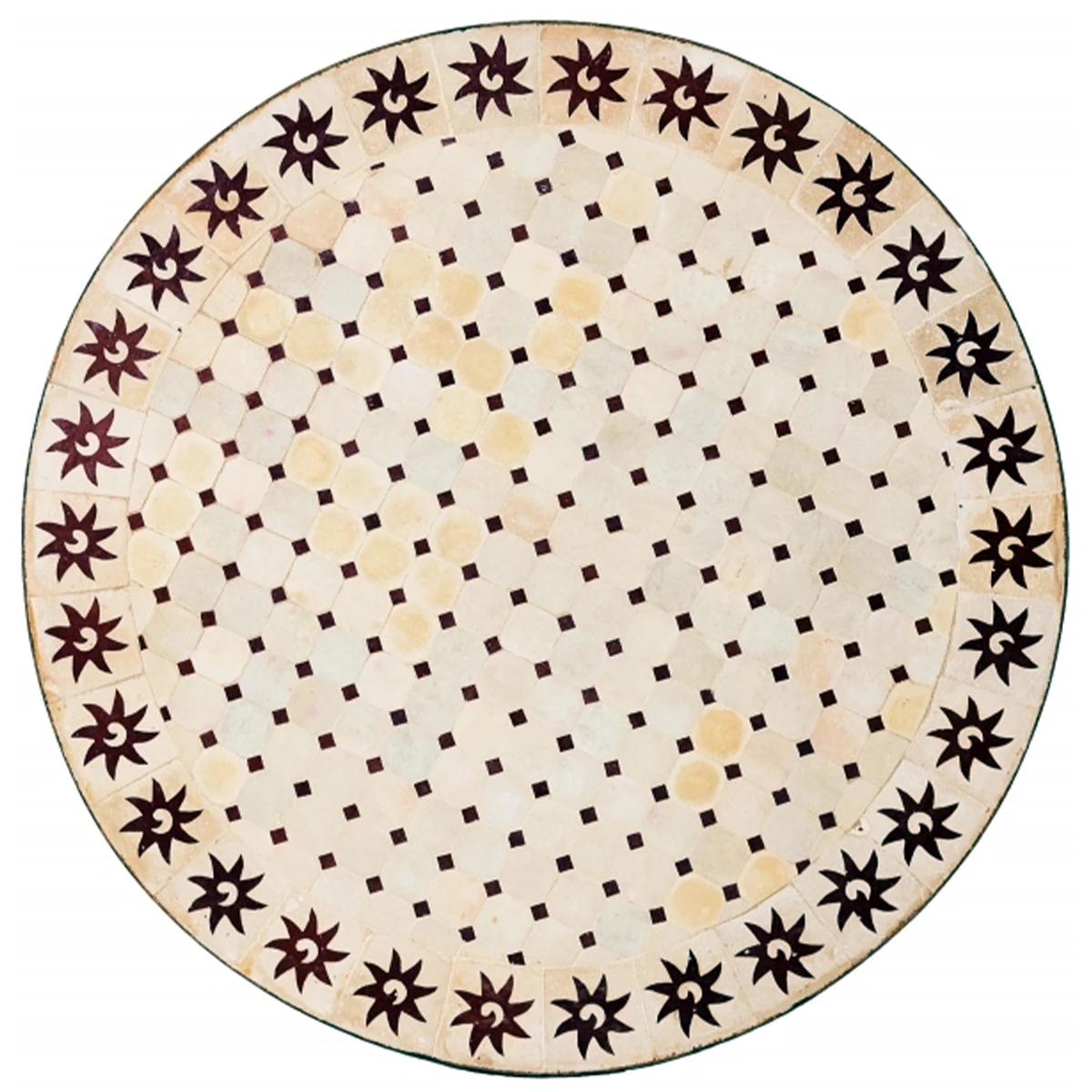 Moroccan Mosaic Table Soleil Beige Borde 16_2nd