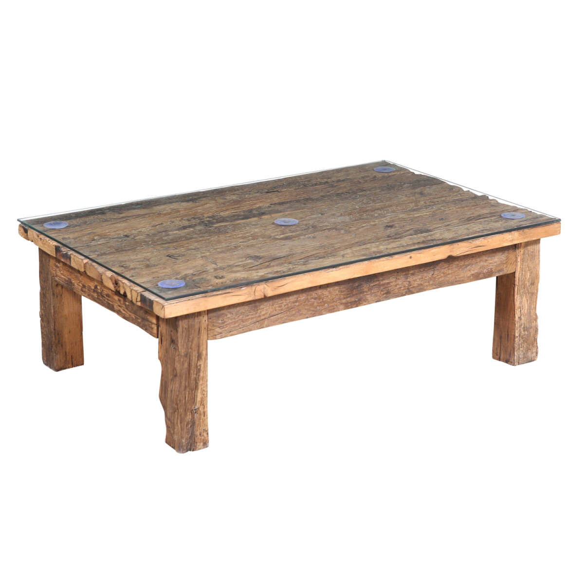 Aafke Coffee Table, 120x80 cm, Industrial Style with Glass &