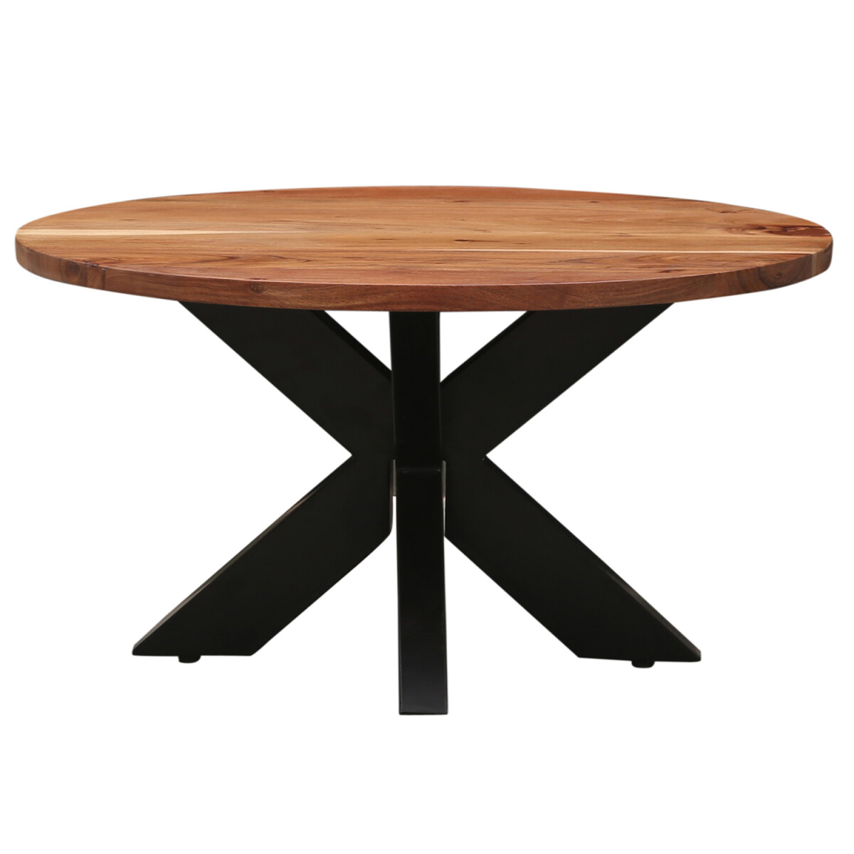 Abele 70 cm Round Coffee Table with Solid Wood Top & X-L