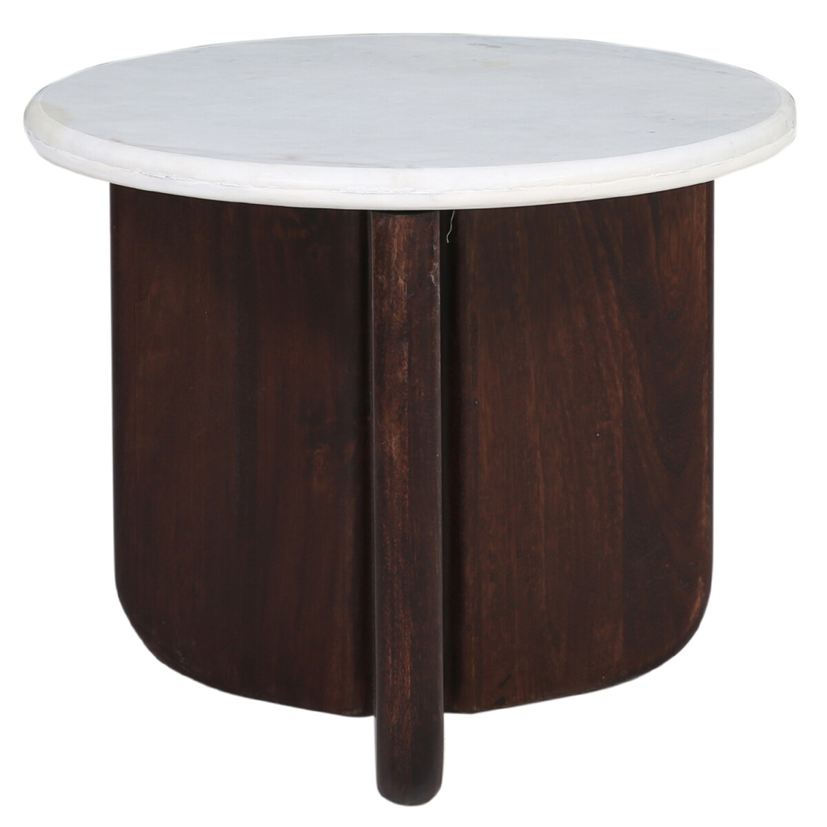 Adelisa Round Coffee Table, 60 cm, with Marble Top and Mango
