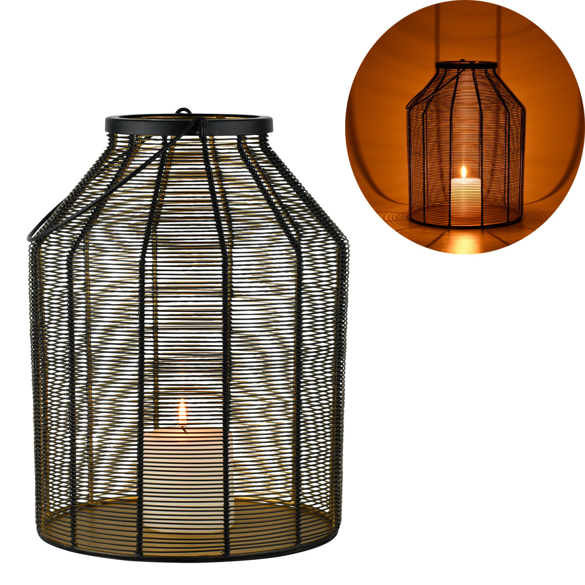 Caecilia Lantern, 33 cm, Black Metal Lan box