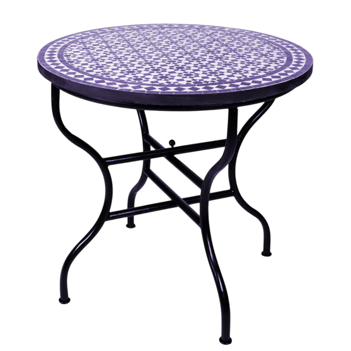 Moroccan Mosaic Table Albaicin Beige Blue 100 cm | Handcraft