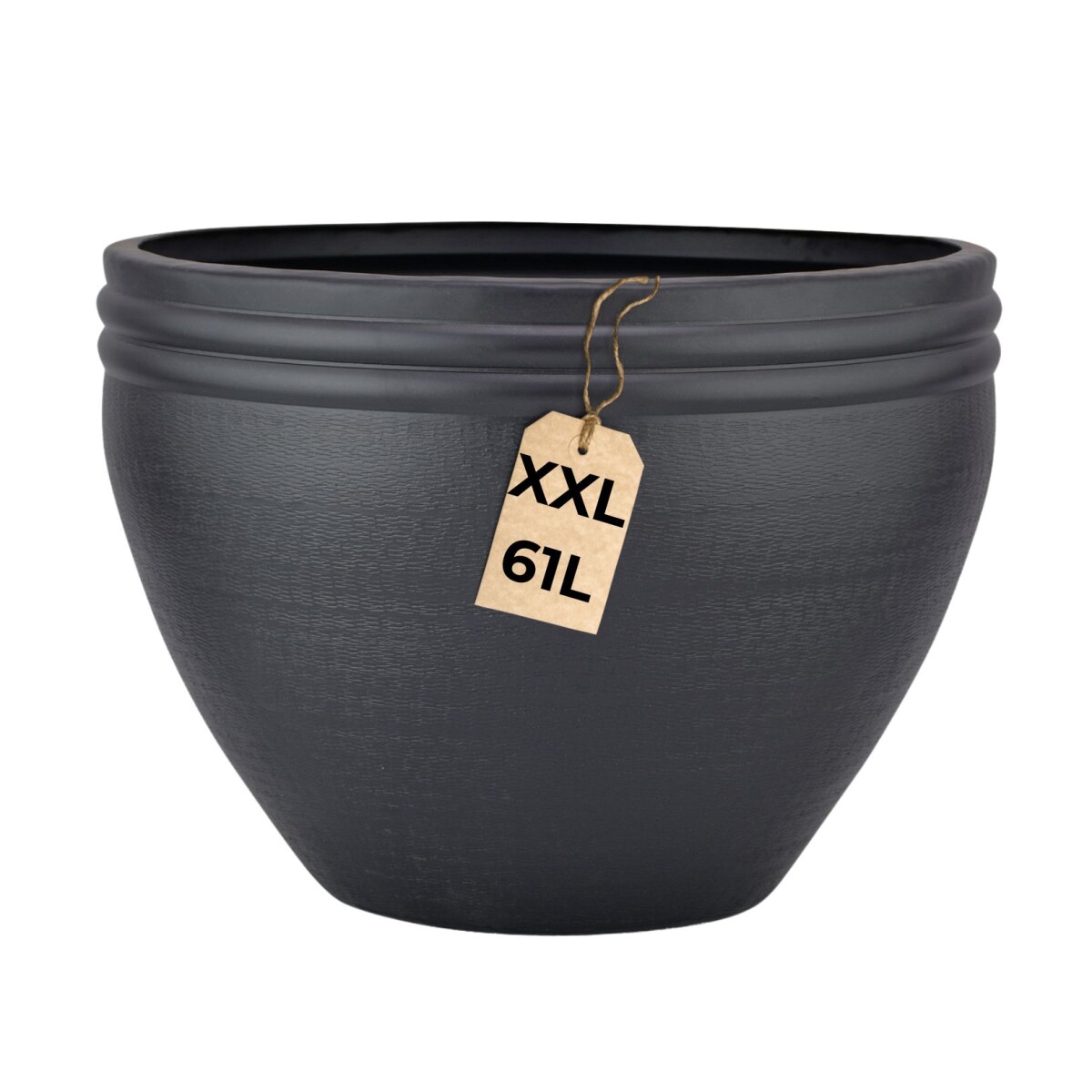 Calvino Black Flower Pot, 47 cm - Modern box