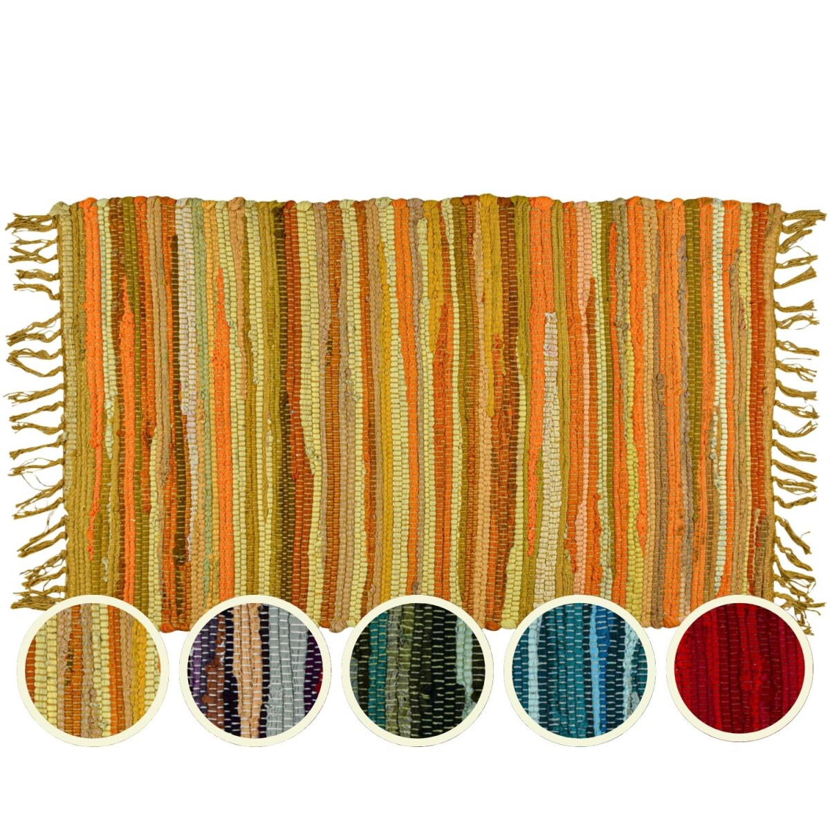 Callum Yellow Rug 90×50 cm | Boho Rug Made from Recycl