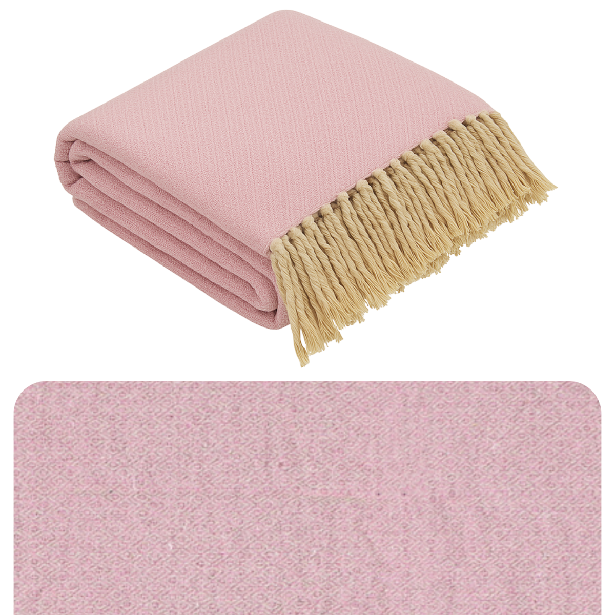 Calix Pink Cotton Bedspread, 125x150, Bo box