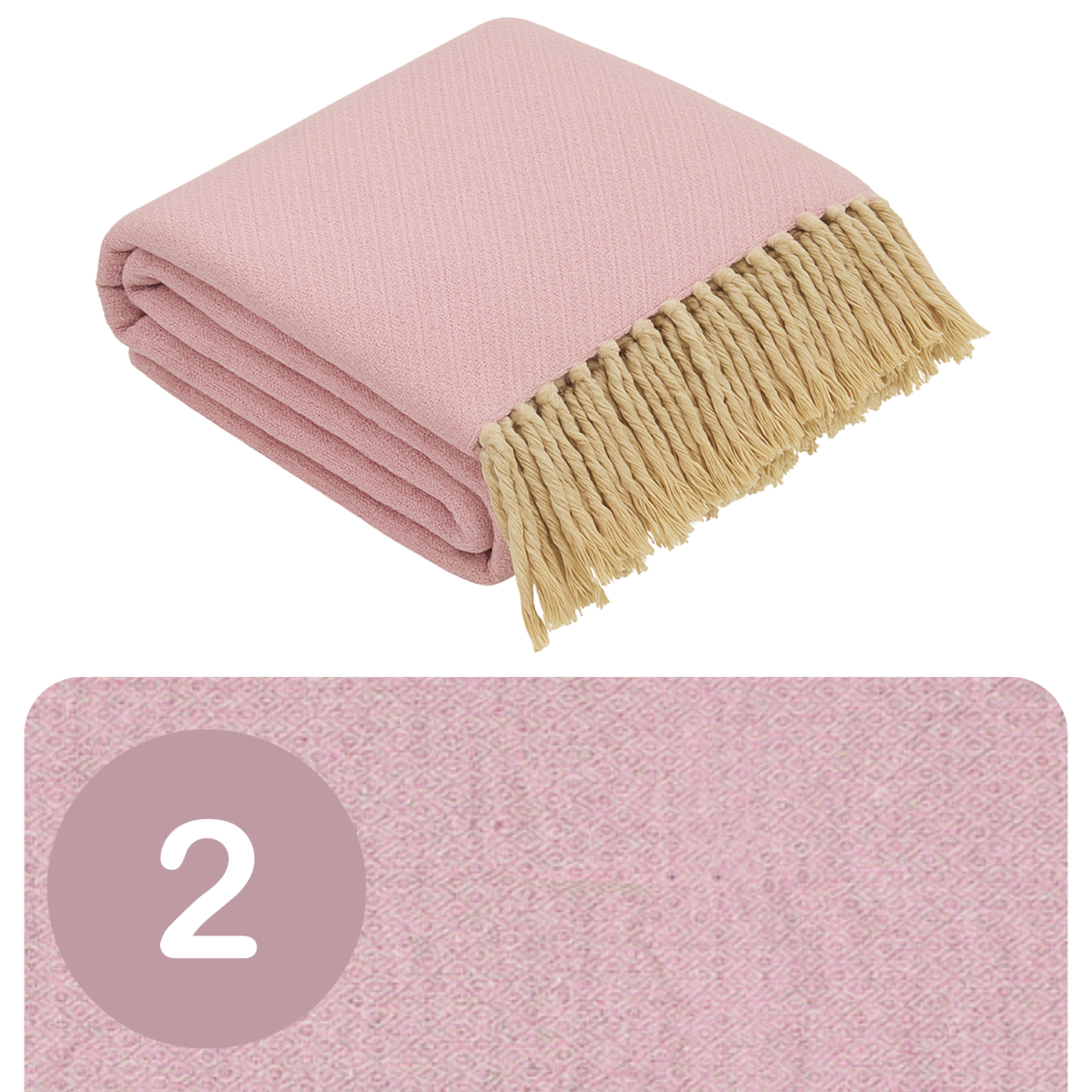 Set of 2 Calix Bedspreads, Pink, 125x150 box