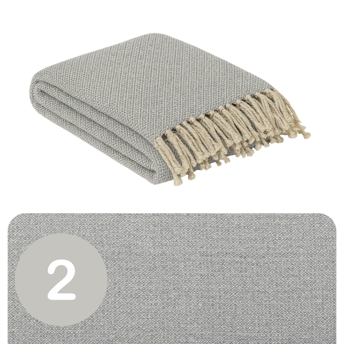 Set of 2 Calix Cotton Bedspreads, Gray,  box