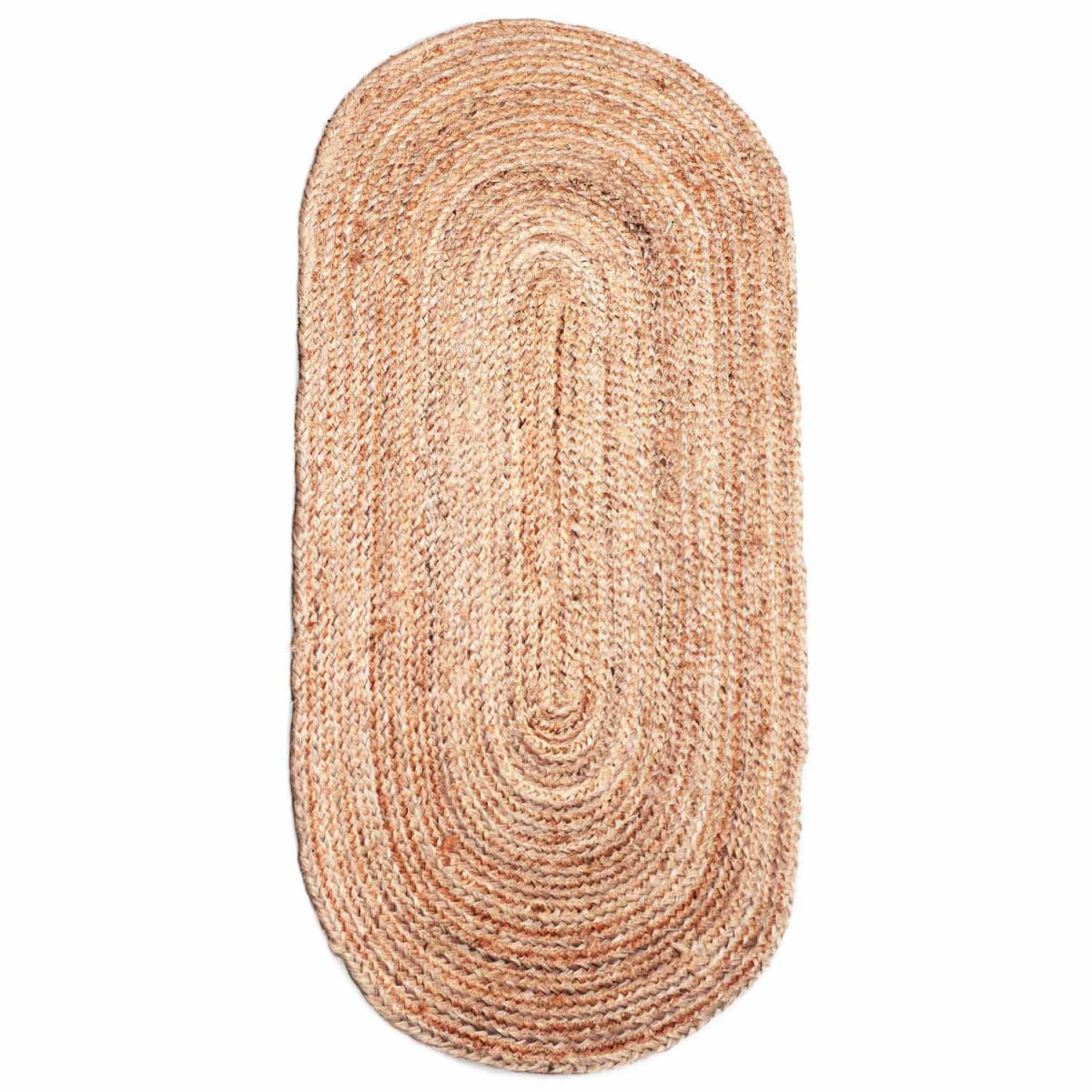 Emma Oval Braided Jute Rug, 120 x 70 cm