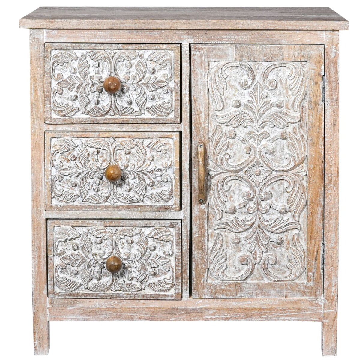 Caitria mango wood chest of drawers with box