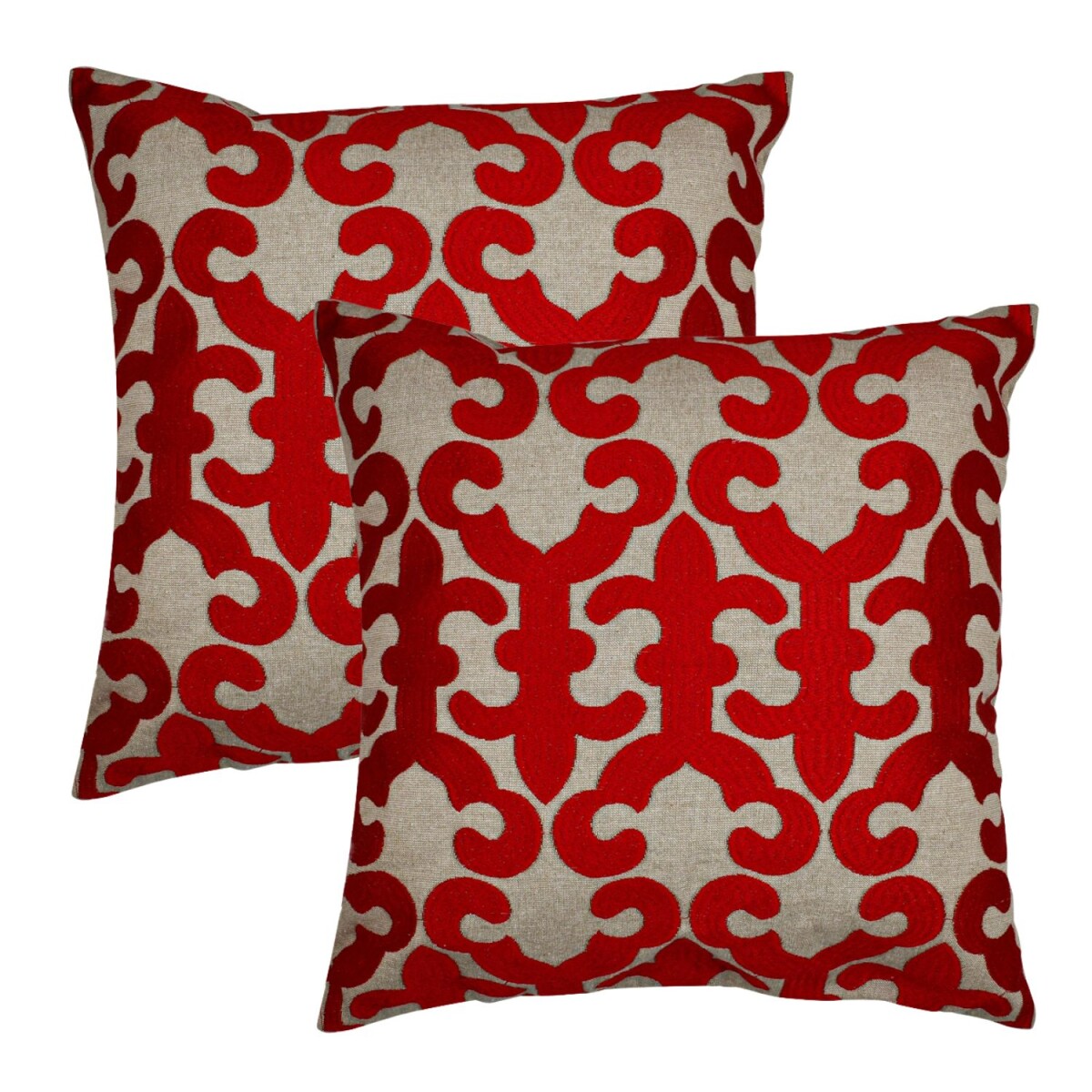 Set of 2 Handmade Kayon Pillowcases, Red box