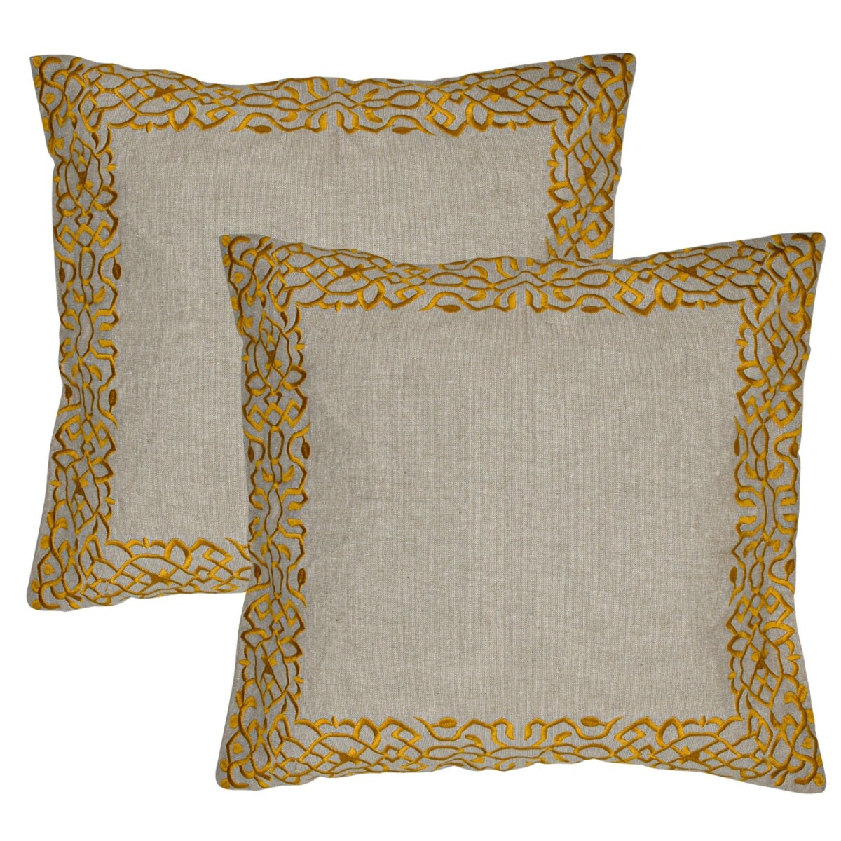 Set of 2 Handmade Frisia Gold Pillowcases, 40x40 cm | Boho D