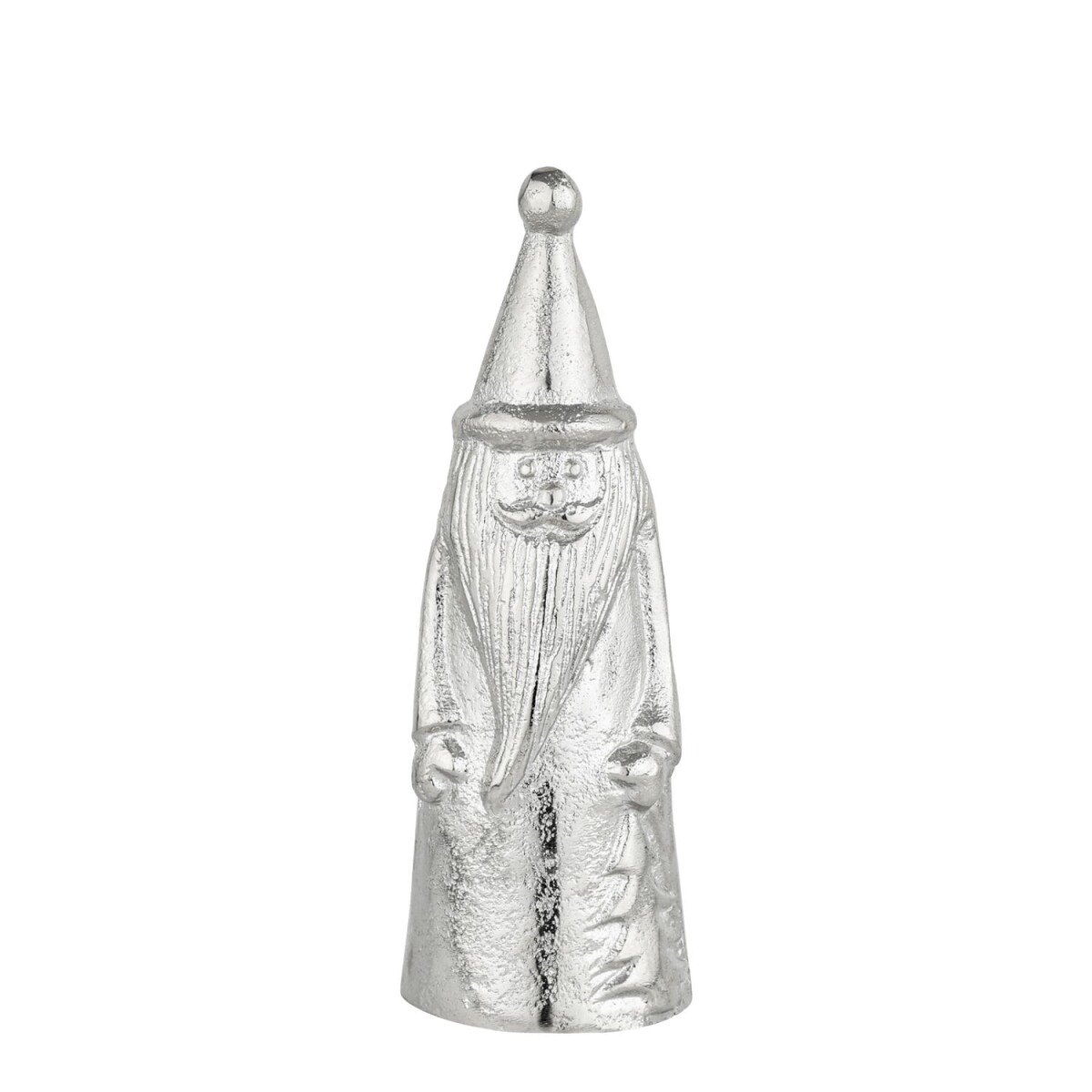 Large Santa Decorative Figurine, 19 cm, Silver Aluminum, Han