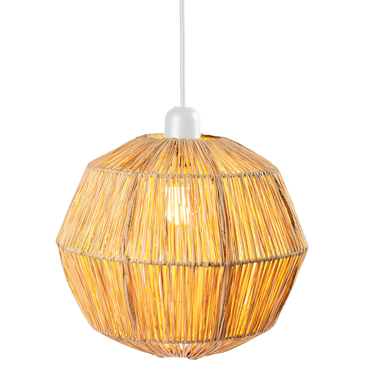 Bohemian hanging lamp with a raffia lamp box