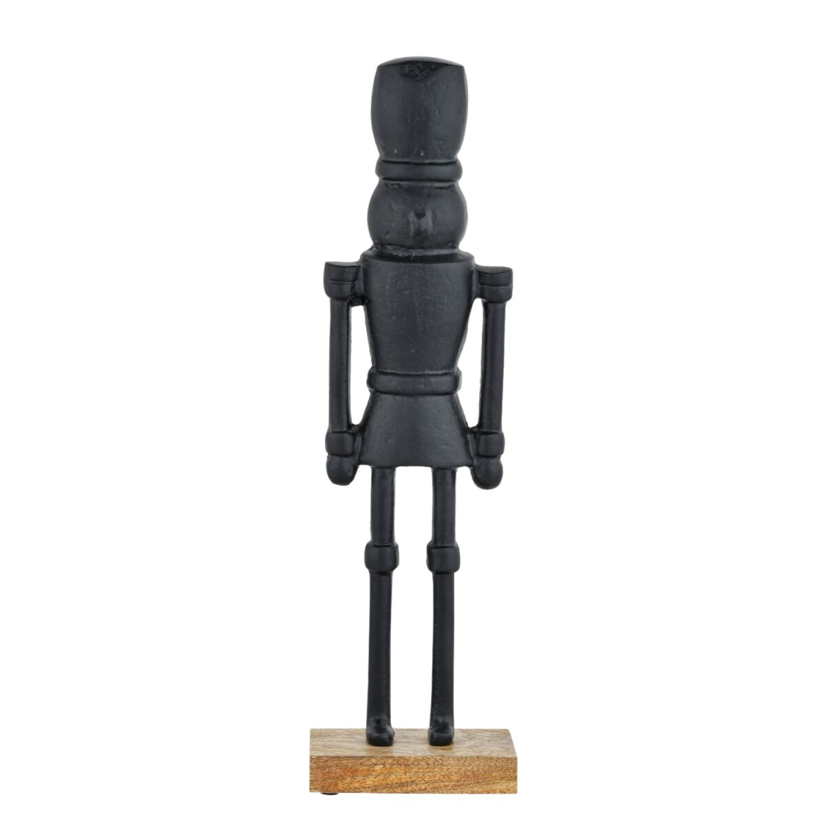 Decorative Nutcracker Figurine, 32 cm, Black Aluminum on a W