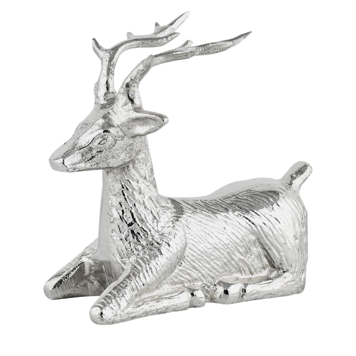 Silver Christmas Deer Ornament, 19 cm – Handcrafted al