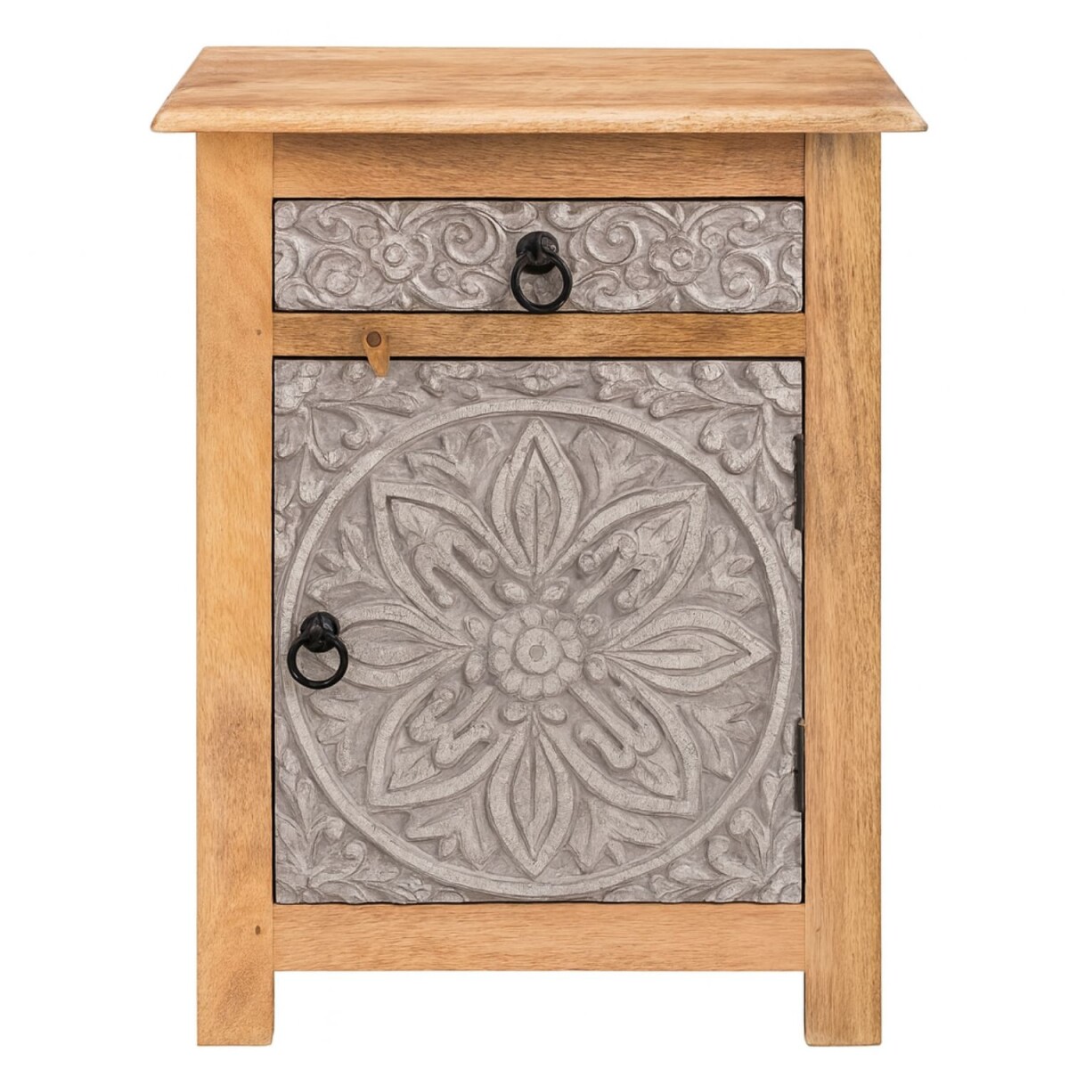 Ferial 70 cm Nightstand | Solid wood wit box