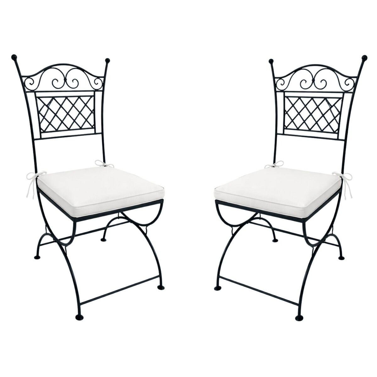 Set of 2 Caravaca Iron Chairs, Handcrafted | Mediterranean G