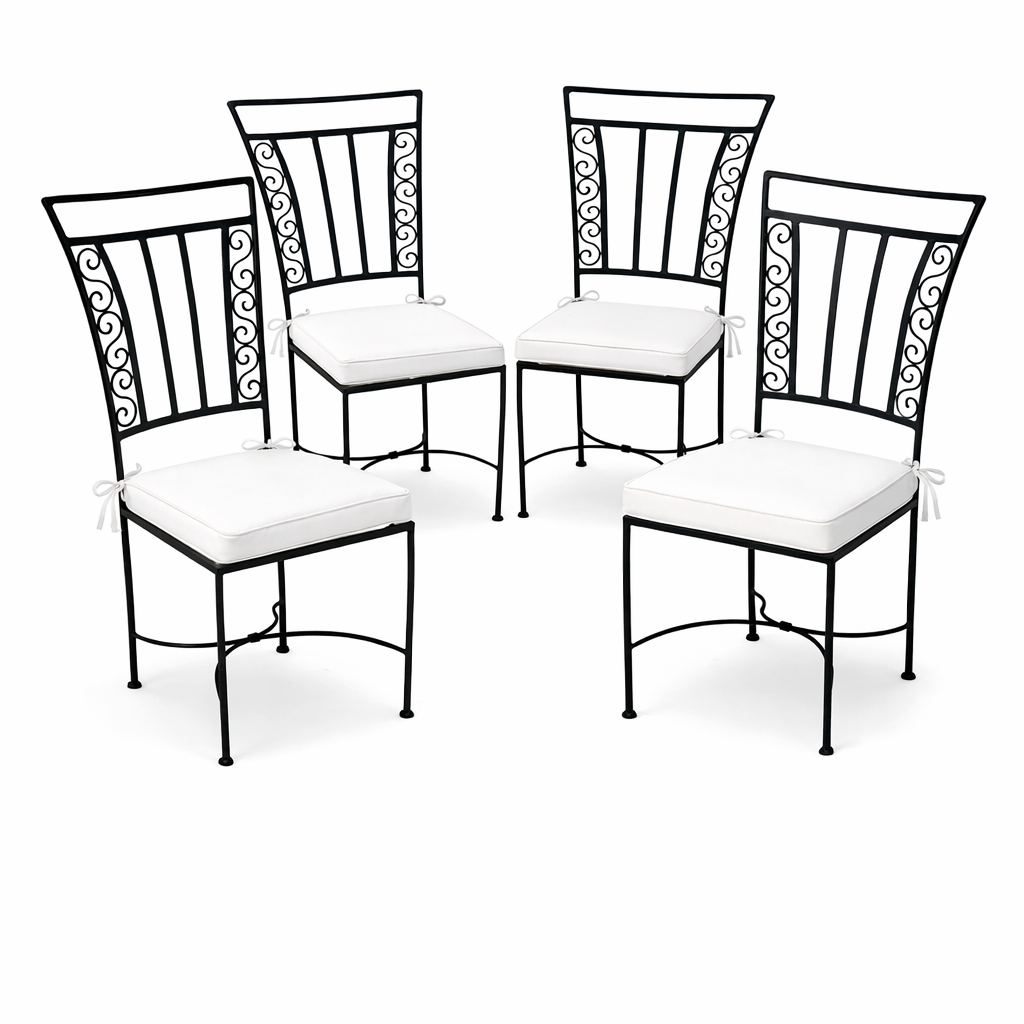 Set of 4 Ronda Handcrafted Iron Chairs | Mediterranean Garde