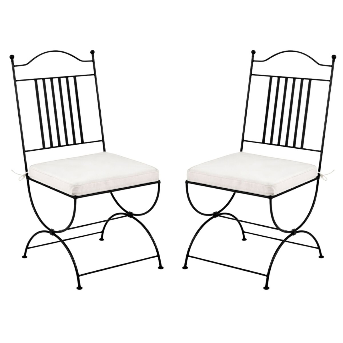 Set of 2 Ourense Iron Chairs: Handcrafted Mediterranean-Styl