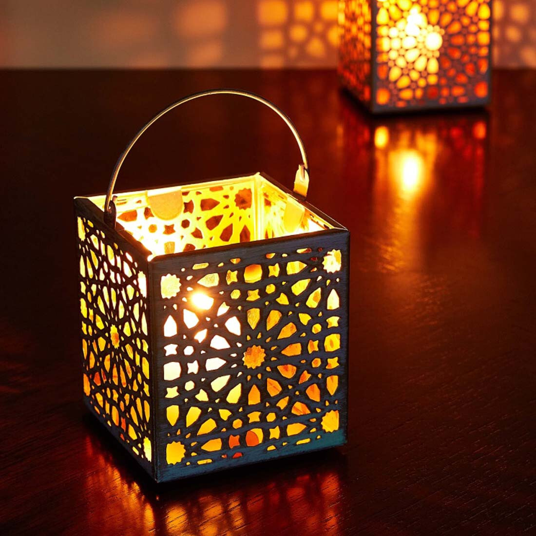 Oriental Tealight Holder, 10 cm, White,  box