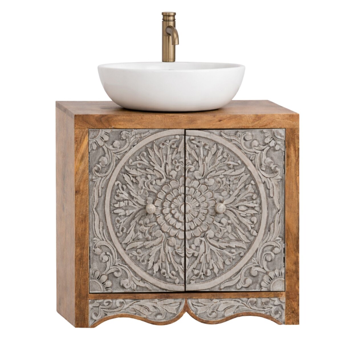 Sameer Oriental Solid Wood Vanity Cabinet, 70 cm