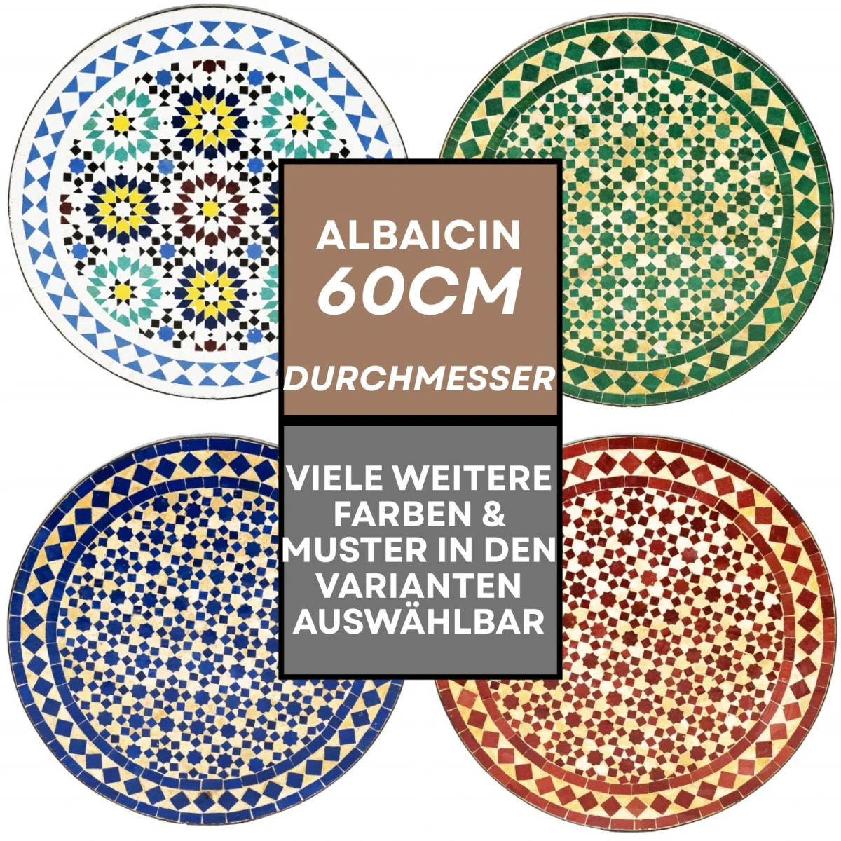 Moroccan Mosaic Table Albaicin, 60 cm diameter | Handcrafted