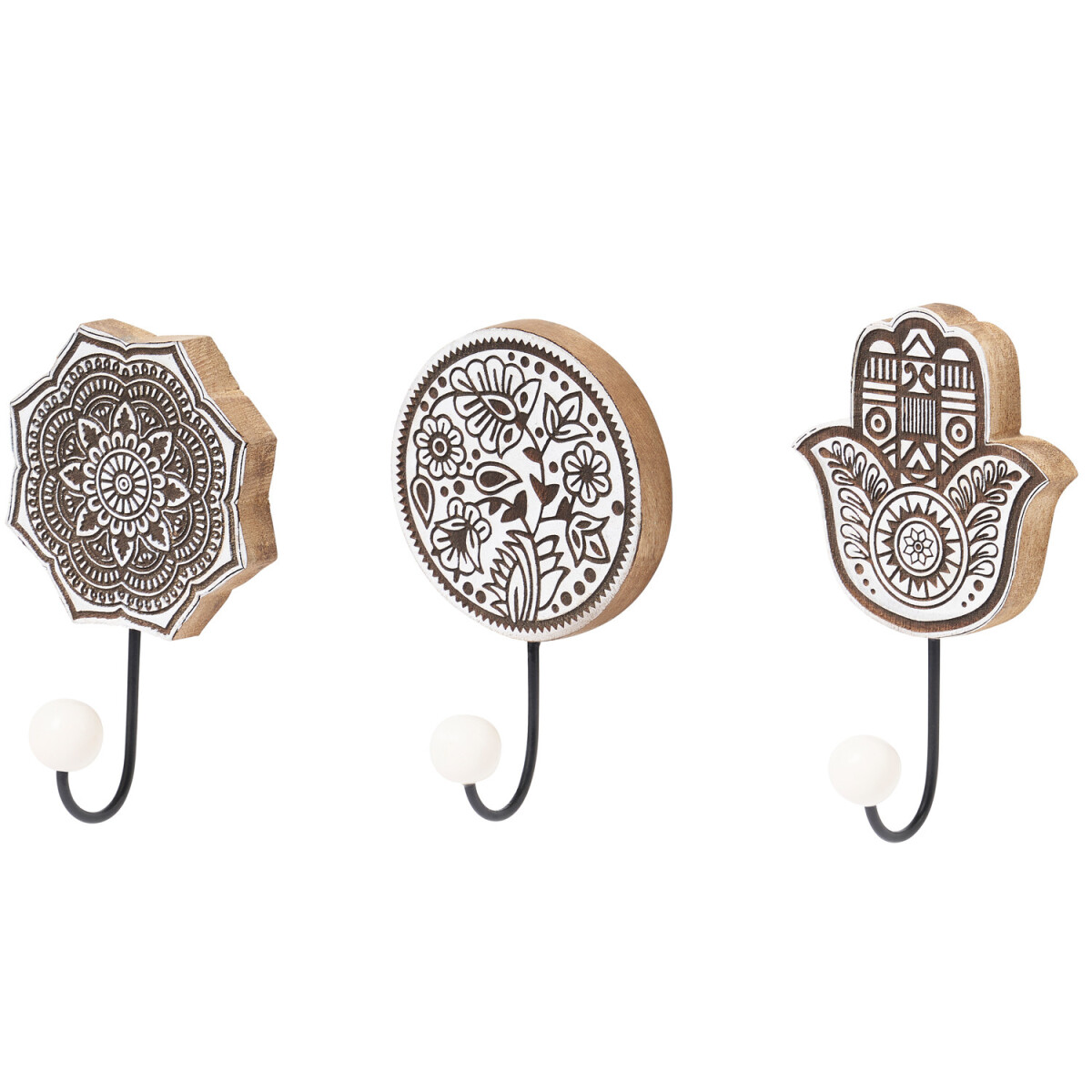 Set of 3 Oriental Wall Hooks: Hares Hook box