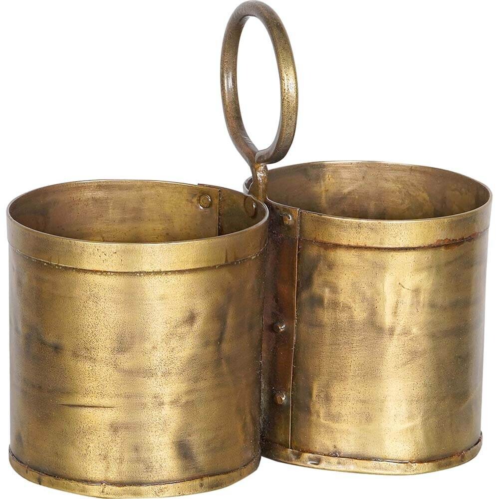 Kayser Utensil Holder with Brass Finish