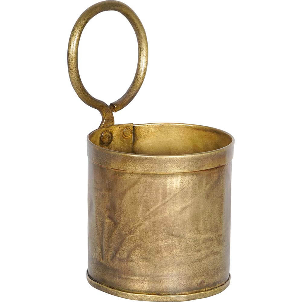 Kayser container with a brass finish