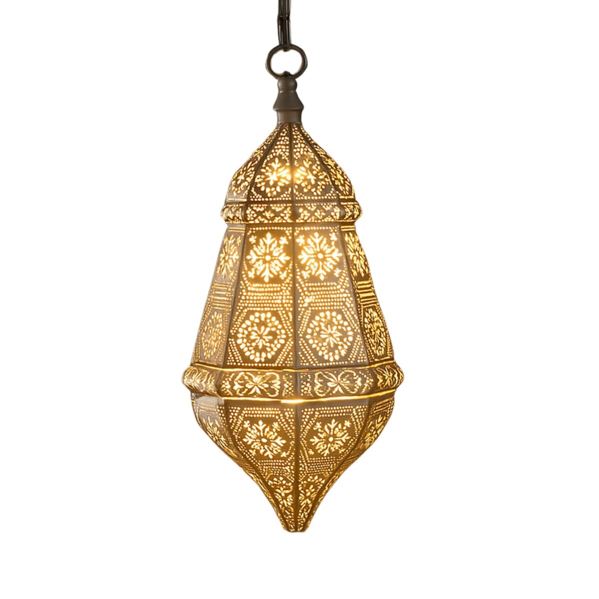Salma White Pendant Light | Oriental Metal Pendant Light, 40