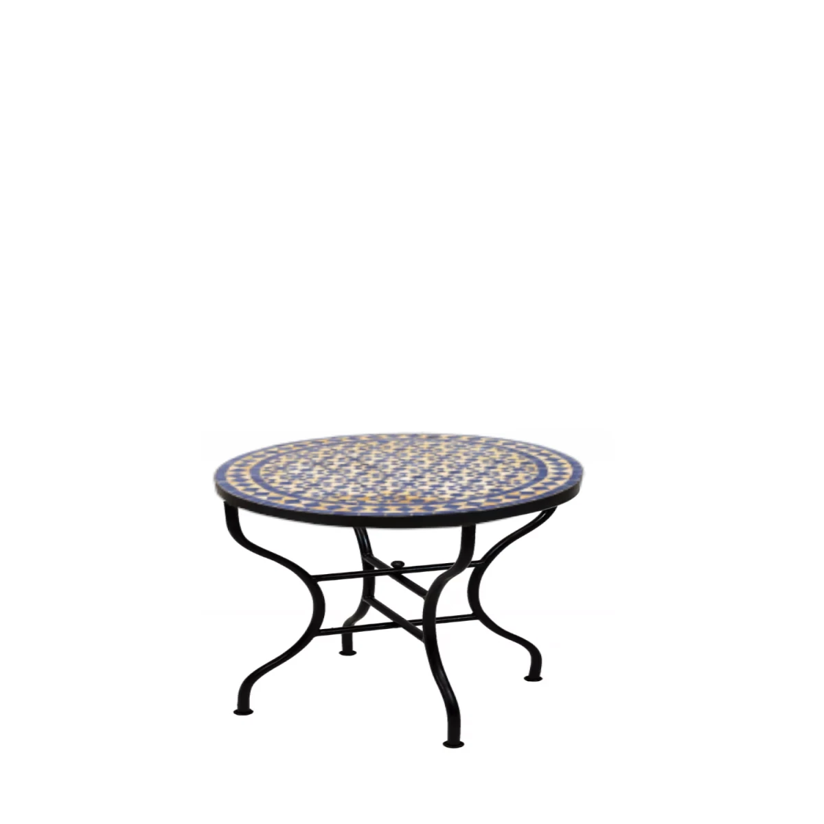 Moroccan Mosaic Table, Albaicin Beige and Blue, 60 cm diamet