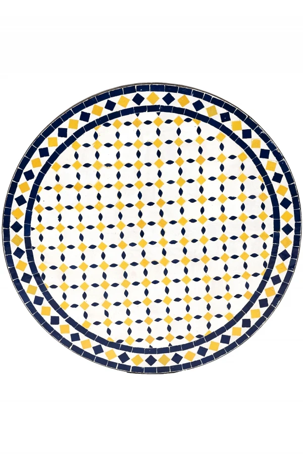 Moroccan Mosaic Table, Giralda, White, Y 20_2nd