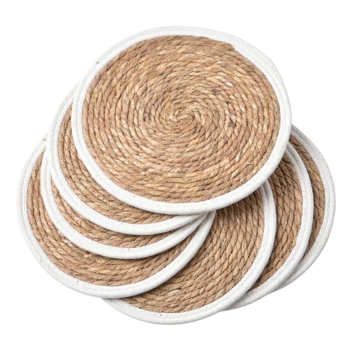 Set of 6 Boho Placemats, Natural Rattan, box